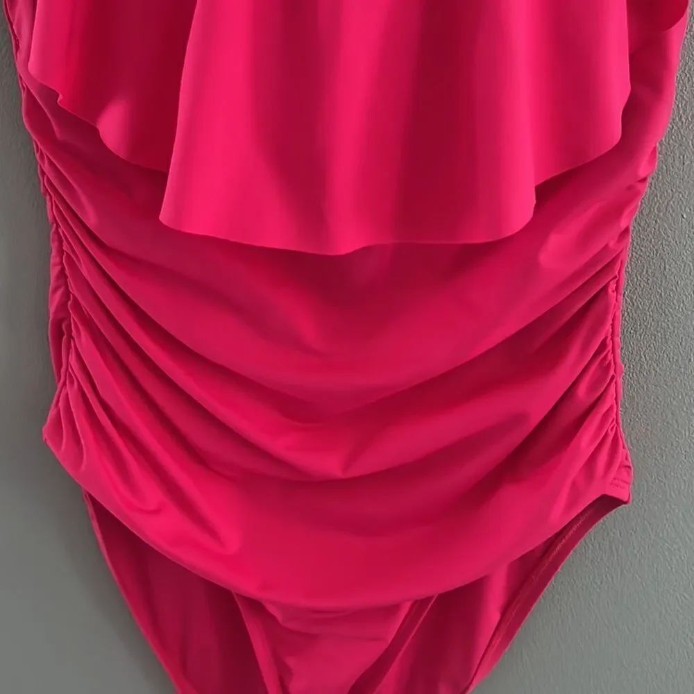 Women’s size 10 La Blanca Stunning one piece magenta swimsuit bathing suit - Picture 5 of 10